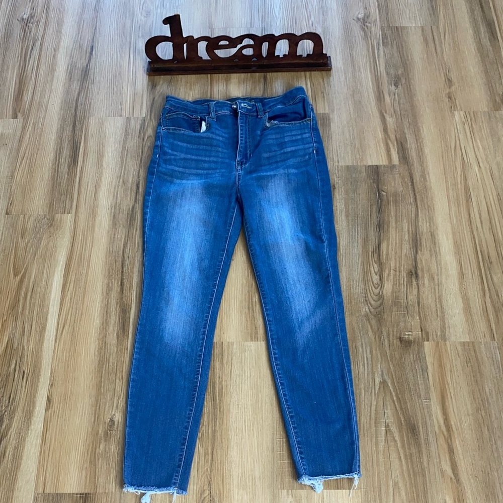 Indigo Rising High-Waisted Skinny Stretch Blue Jeans